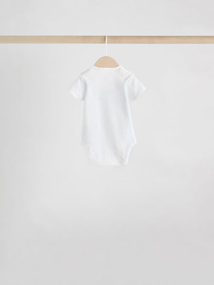 White Character 7 Pack Baby Short Sleeve Bodysuits image 10