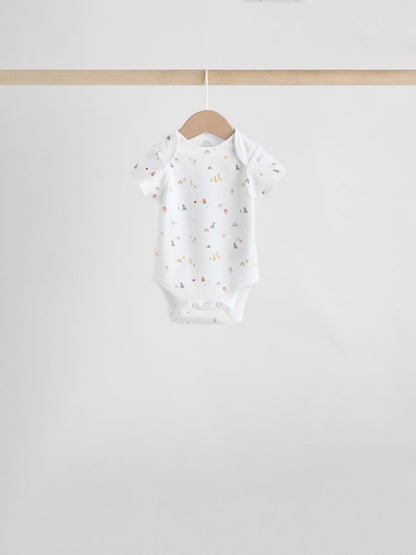 White Character 7 Pack Baby Short Sleeve Bodysuits image 3