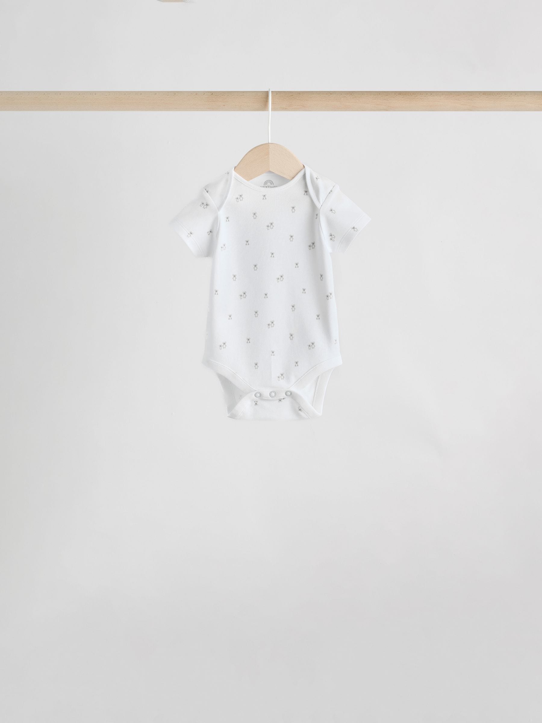 White Character 7 Pack Baby Short Sleeve Bodysuits image 5
