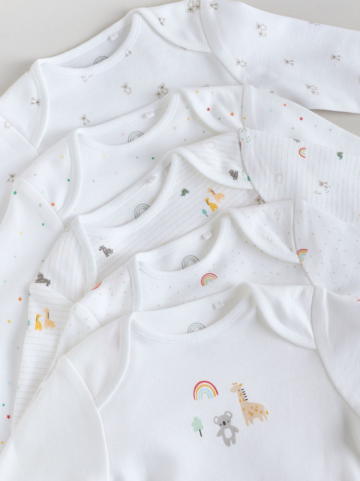 Dsiney Kidz - White Character 5 Pack Long Sleeve 100% Cotton Baby Bodysuits image 10