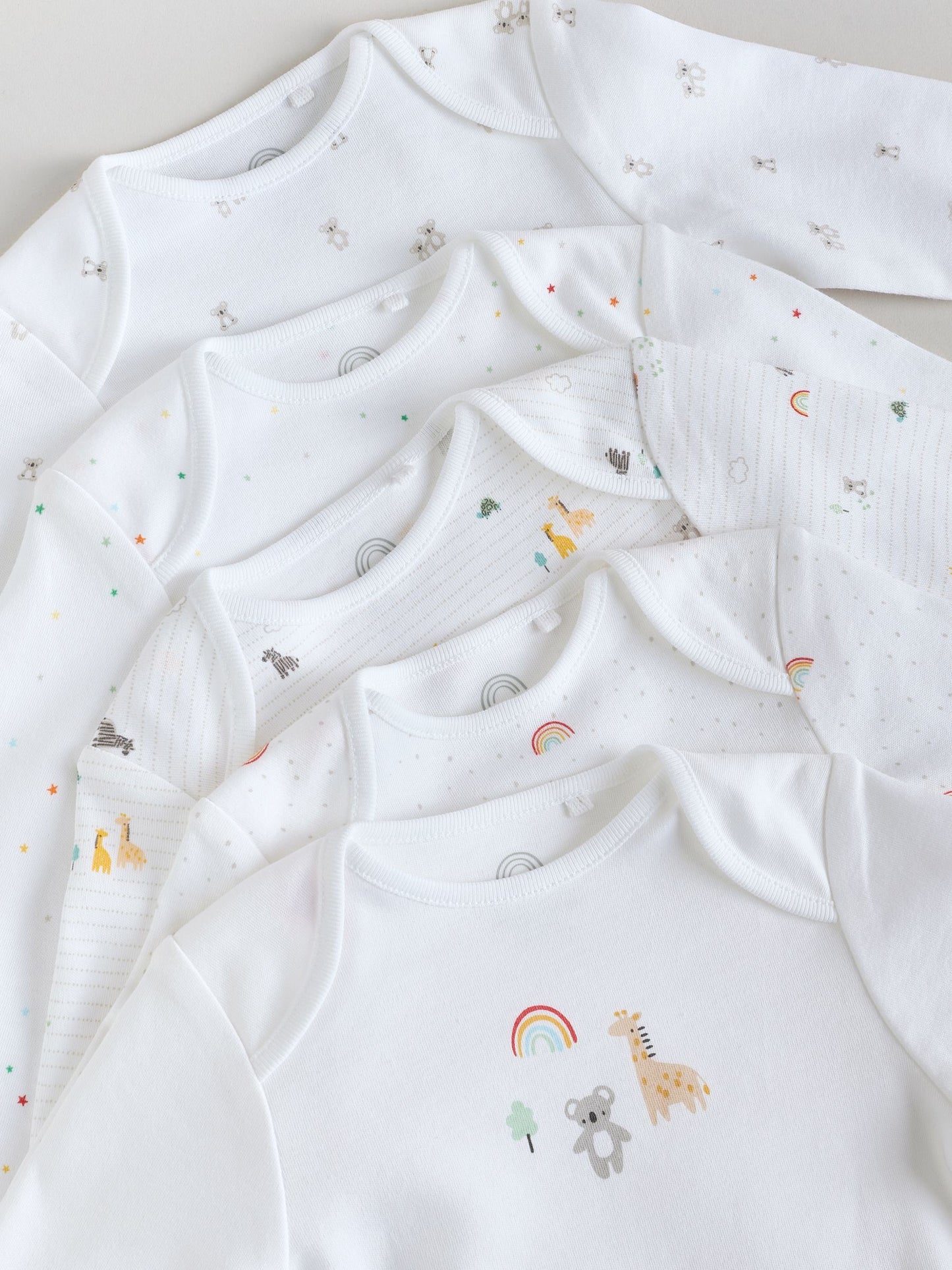 White Character 5 Pack Long Sleeve 100% Cotton Baby Bodysuits image 10