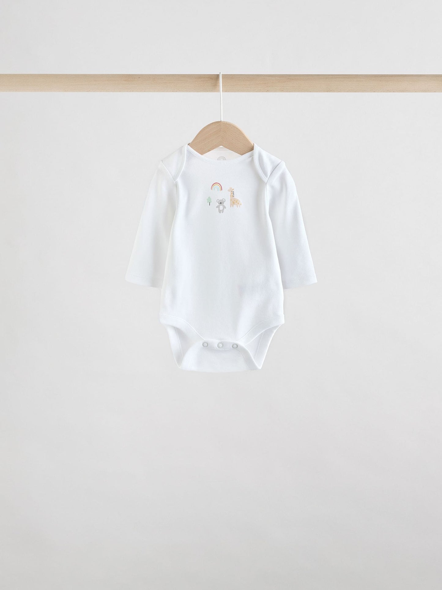 White Character 5 Pack Long Sleeve 100% Cotton Baby Bodysuits image 2
