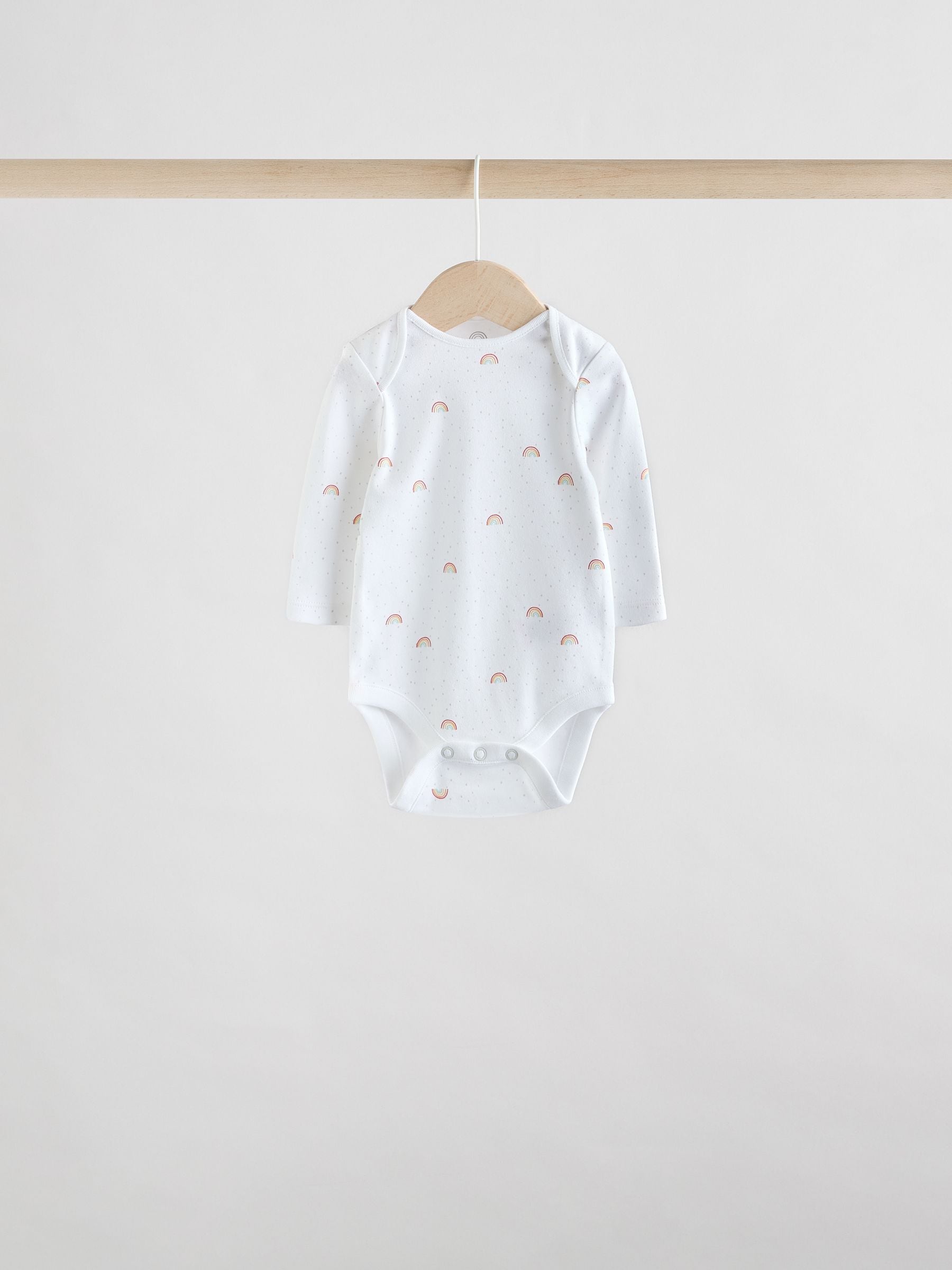 White Character 5 Pack Long Sleeve 100% Cotton Baby Bodysuits image 3