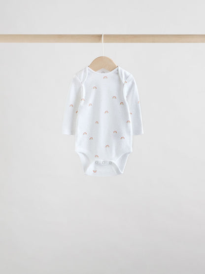 White Character 5 Pack Long Sleeve 100% Cotton Baby Bodysuits image 3