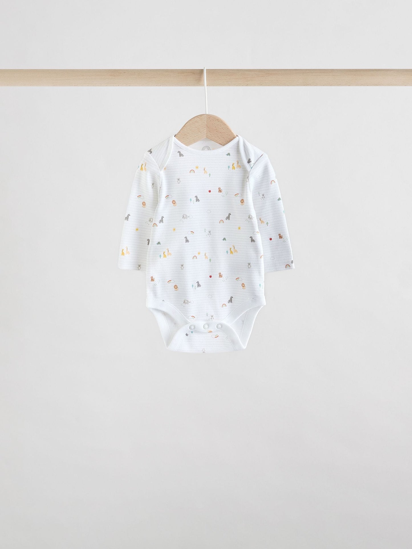 White Character 5 Pack Long Sleeve 100% Cotton Baby Bodysuits image 4