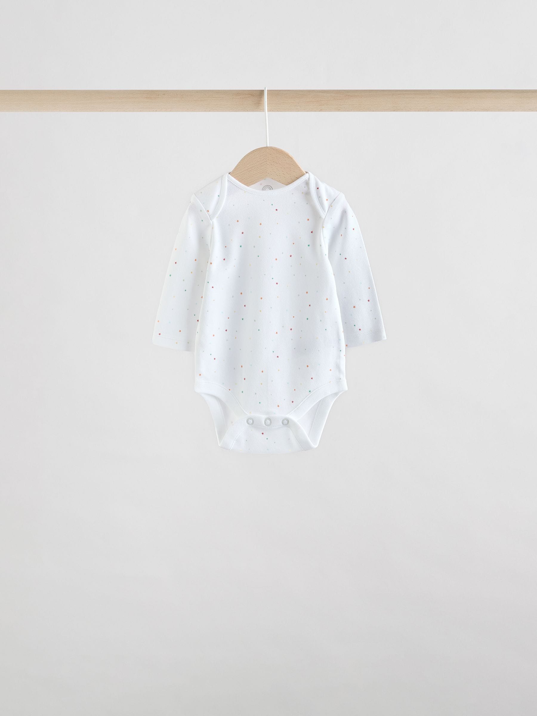 White Character 5 Pack Long Sleeve 100% Cotton Baby Bodysuits image 5