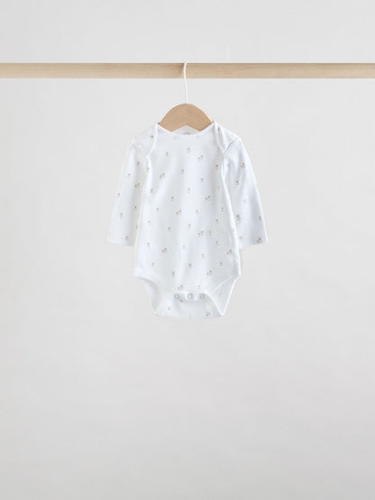 White Character 5 Pack Long Sleeve 100% Cotton Baby Bodysuits image 6