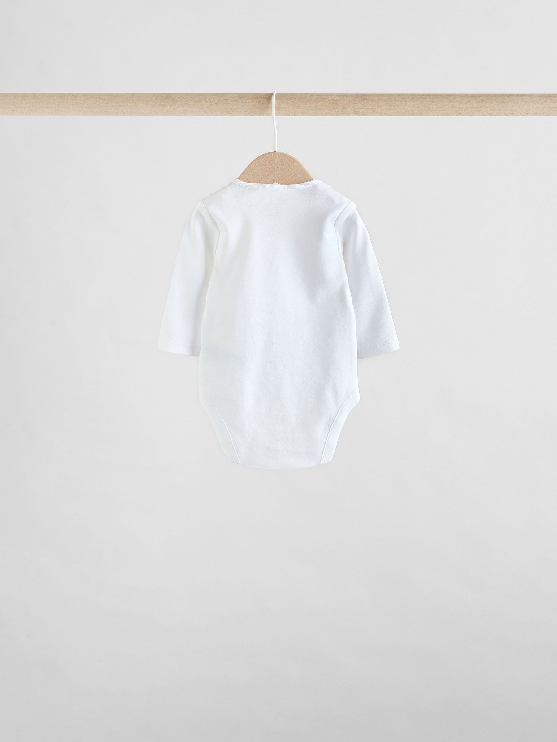 White Character 5 Pack Long Sleeve 100% Cotton Baby Bodysuits image 8