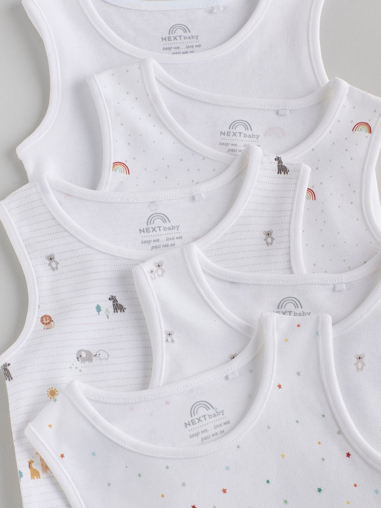 White 5 Pack Baby Vest Bodysuits image 3