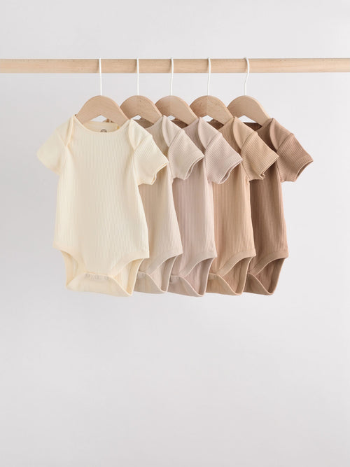 Dsiney Kidz - Cream Baby Short Sleeve Bodysuits 5 Pack image 1