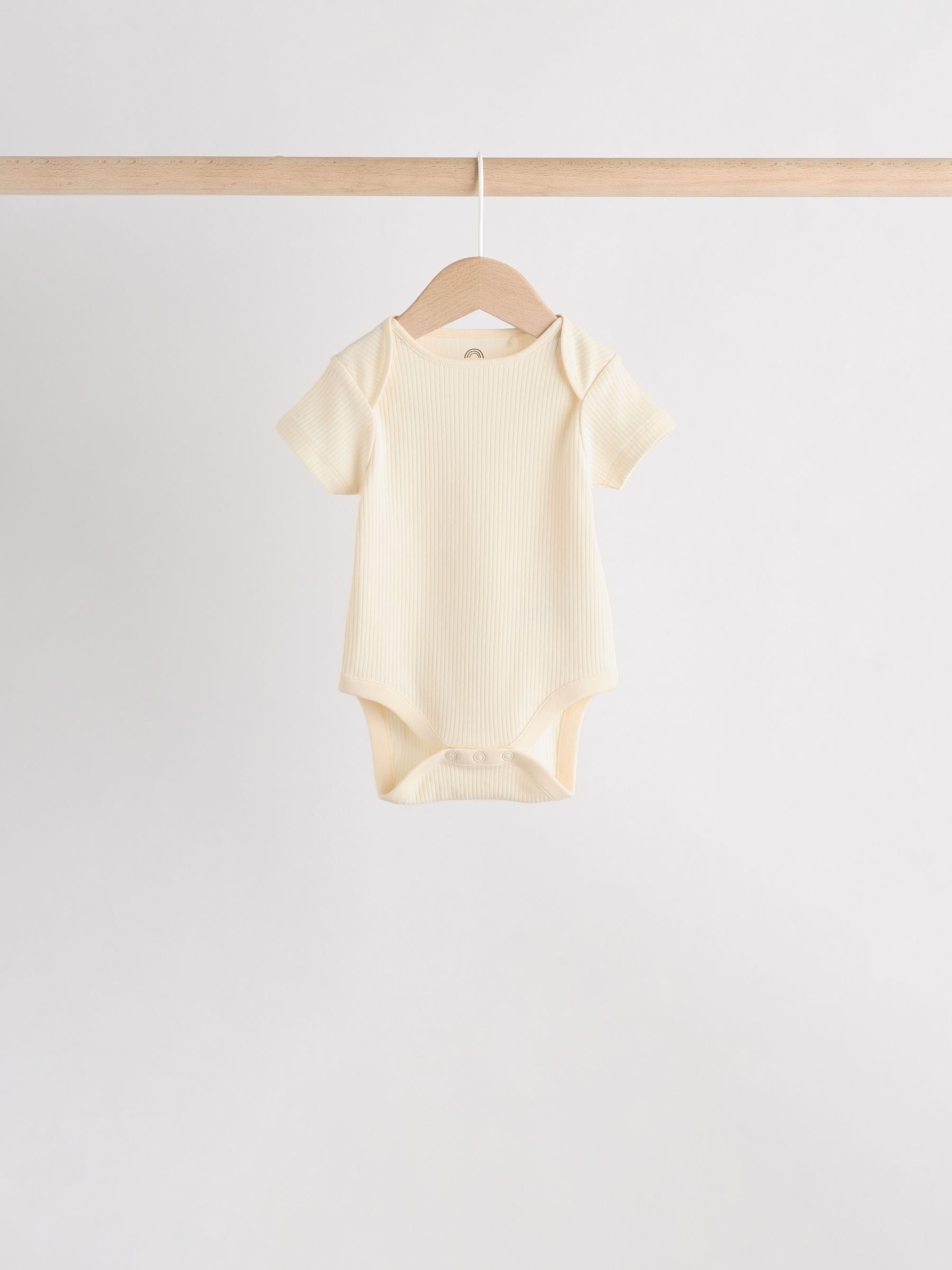 Cream Baby Short Sleeve Bodysuits 5 Pack image 2