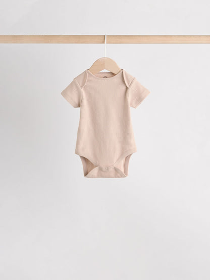Cream Baby Short Sleeve Bodysuits 5 Pack image 4