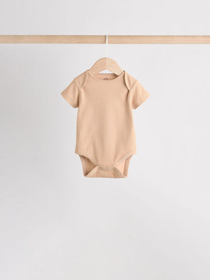 Cream Baby Short Sleeve Bodysuits 5 Pack image 5
