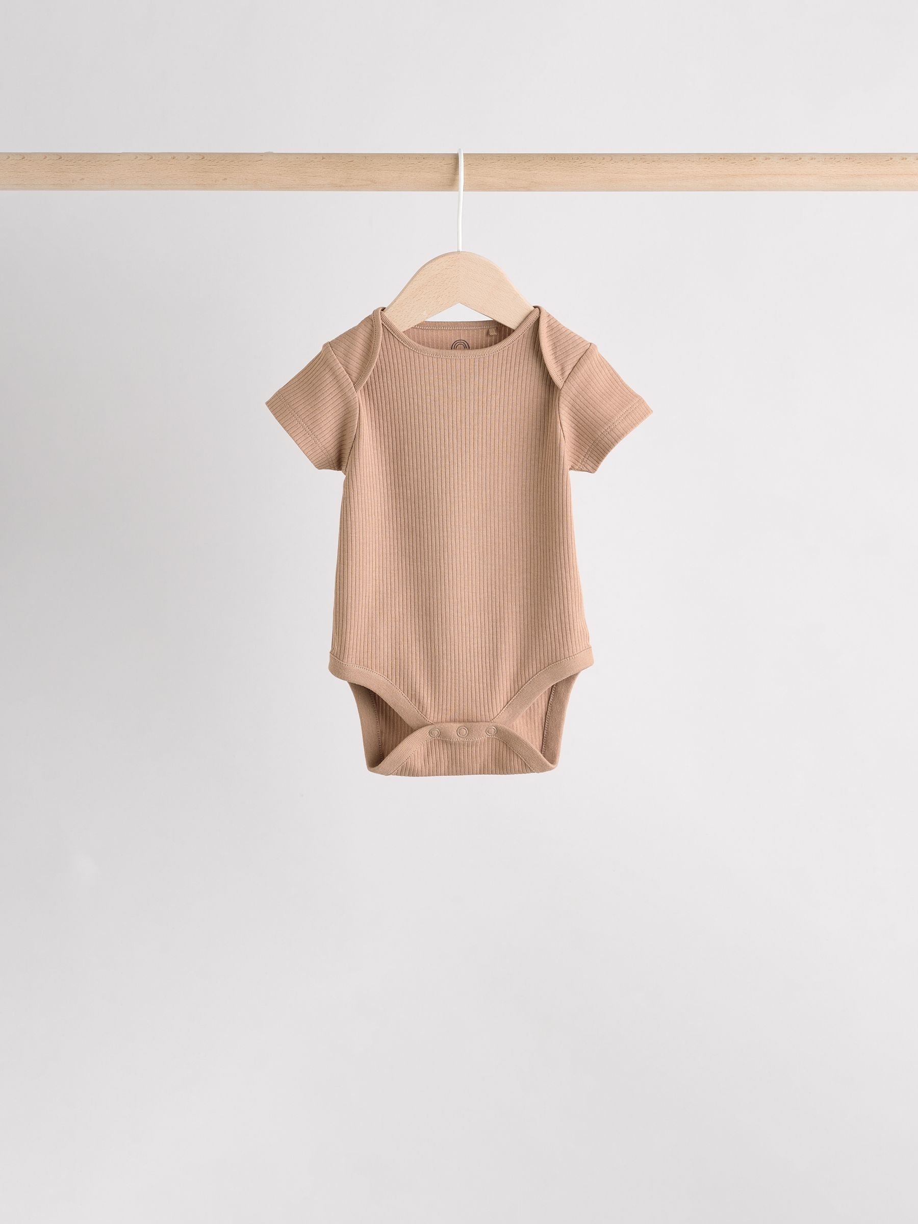 Cream Baby Short Sleeve Bodysuits 5 Pack image 6