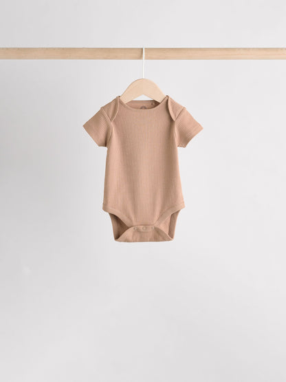 Cream Baby Short Sleeve Bodysuits 5 Pack image 6