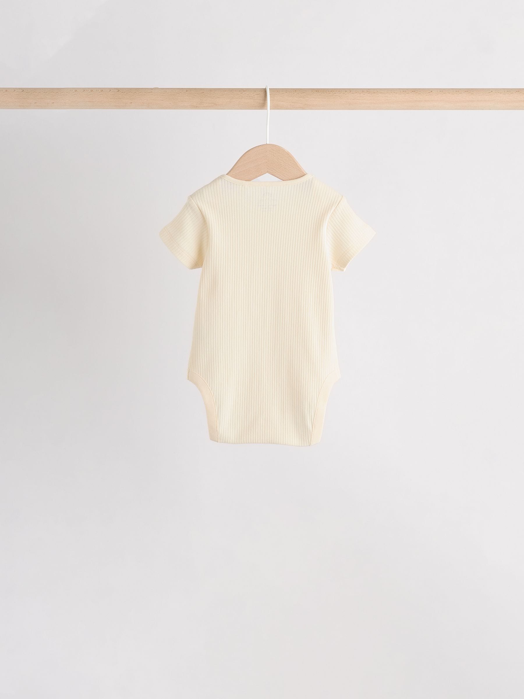 Cream Baby Short Sleeve Bodysuits 5 Pack image 7