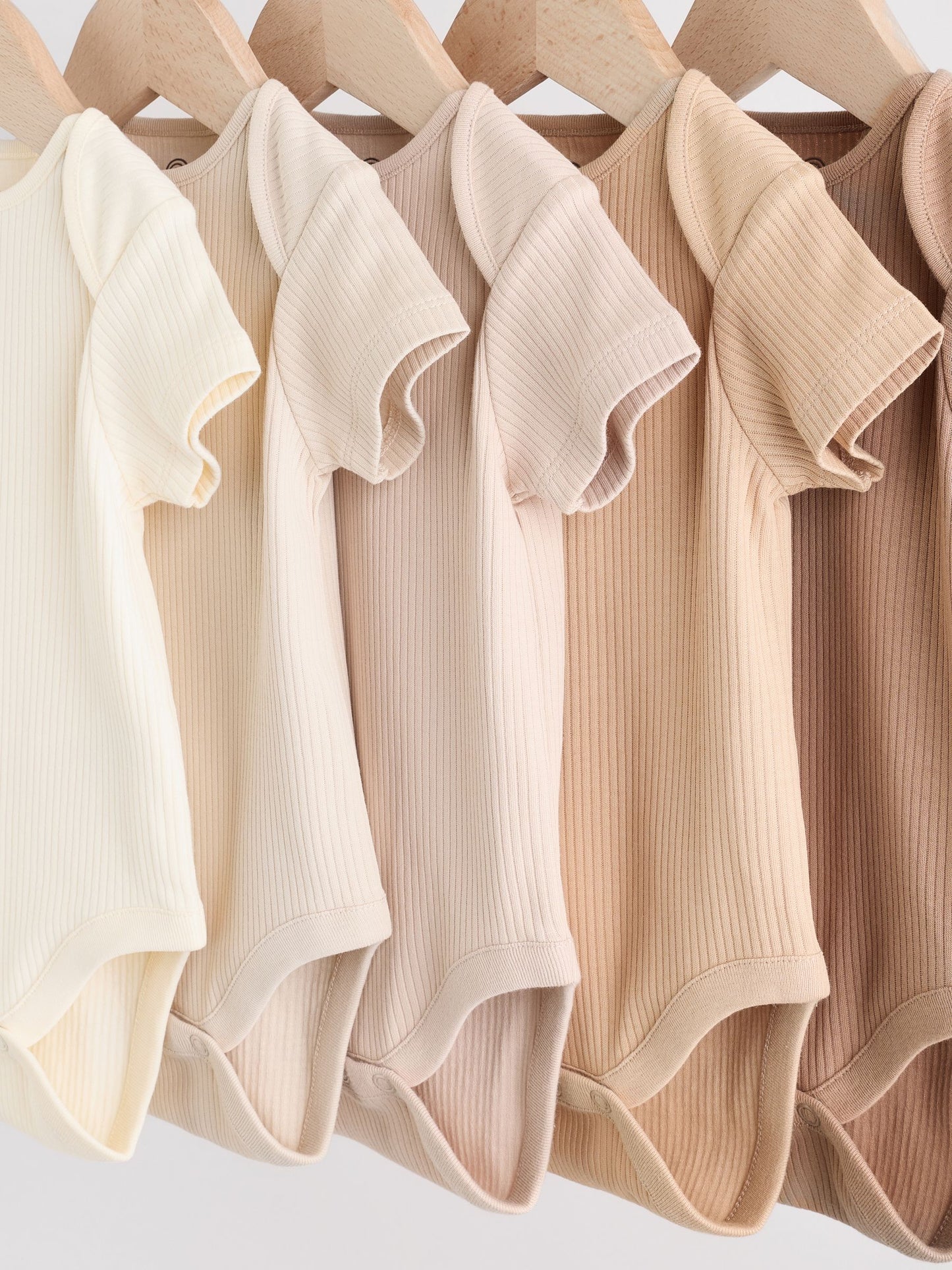 Cream Baby Short Sleeve Bodysuits 5 Pack image 9
