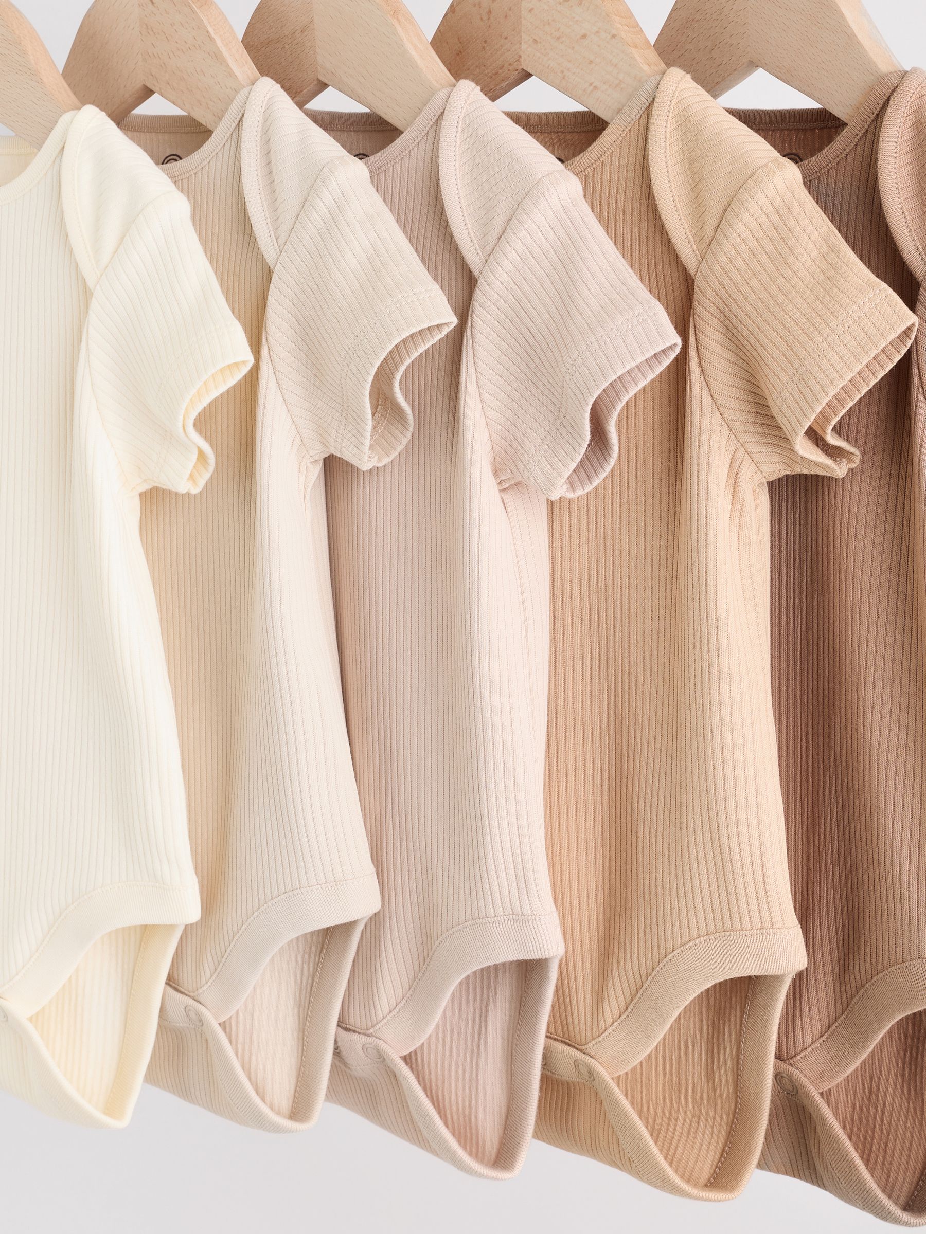 Cream Baby Short Sleeve Bodysuits 5 Pack image 9