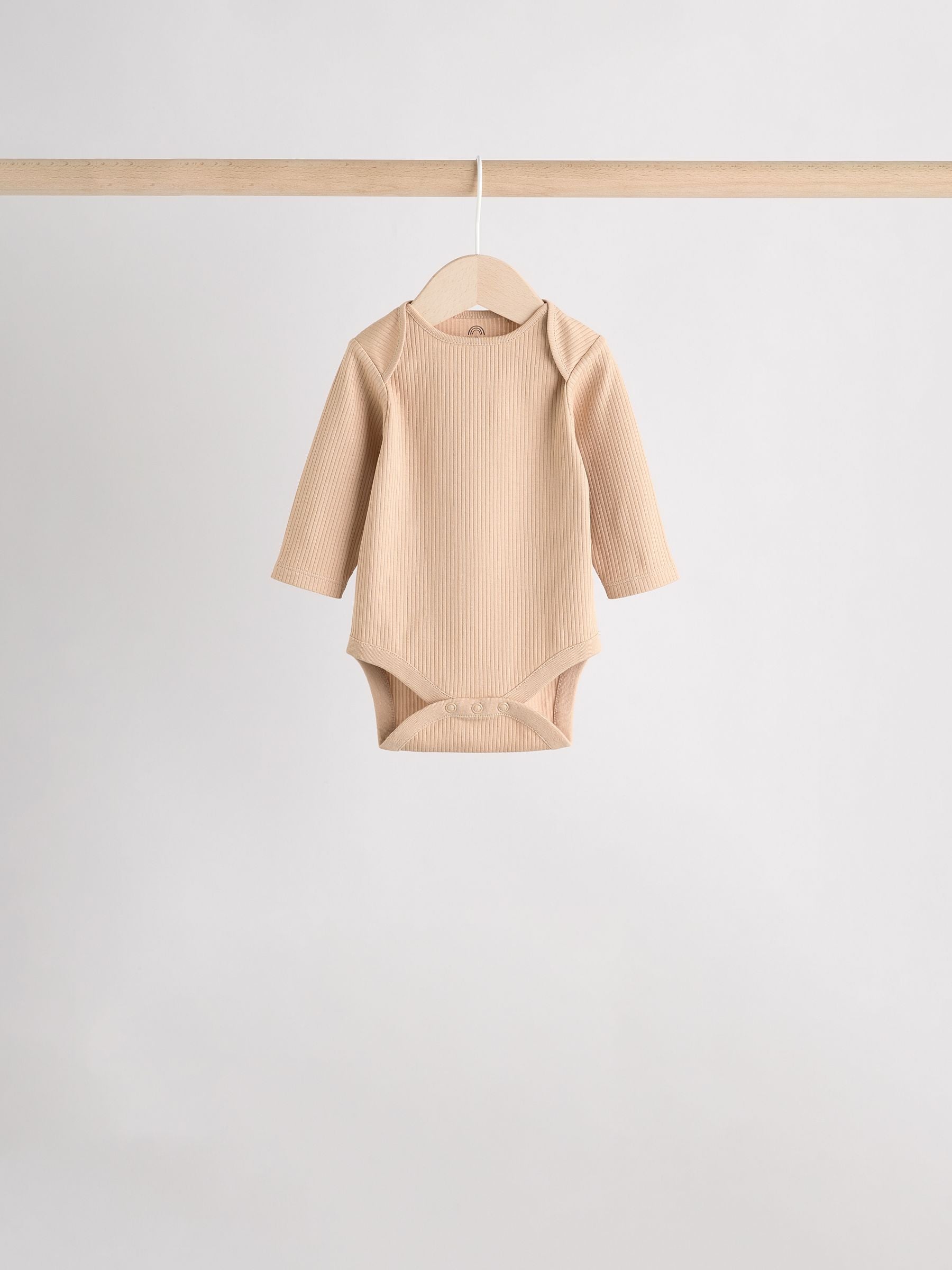Cream Baby Long Sleeve Bodysuits 5 Pack image 3