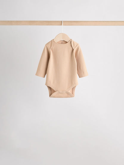 Cream Baby Long Sleeve Bodysuits 5 Pack image 3