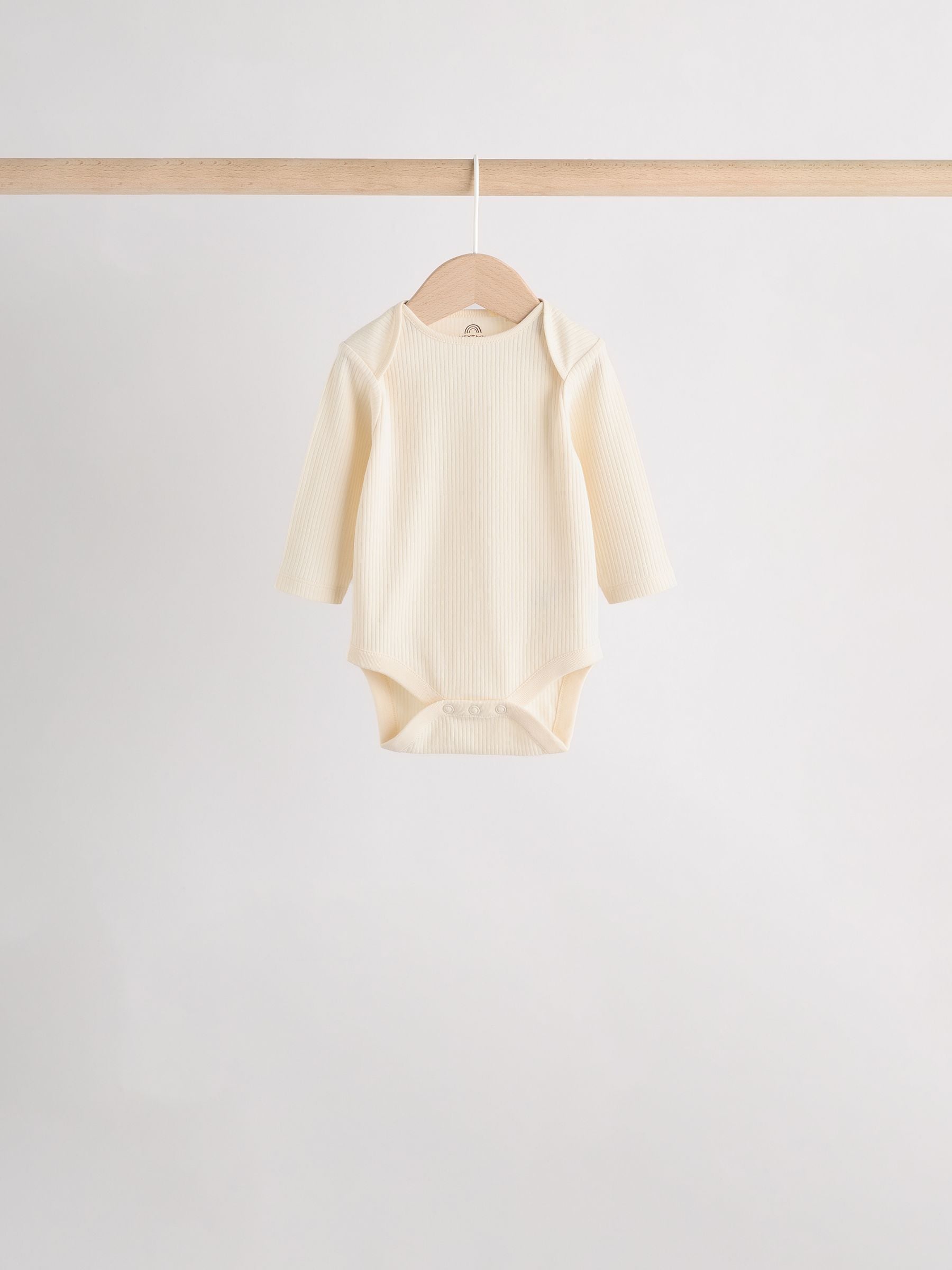Cream Baby Long Sleeve Bodysuits 5 Pack image 5