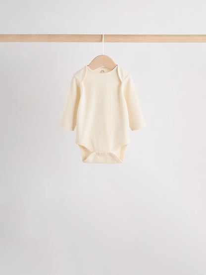 Cream Baby Long Sleeve Bodysuits 5 Pack image 5
