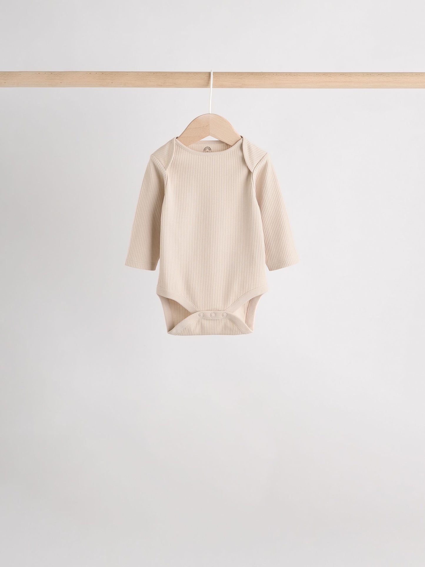 Cream Baby Long Sleeve Bodysuits 5 Pack image 6
