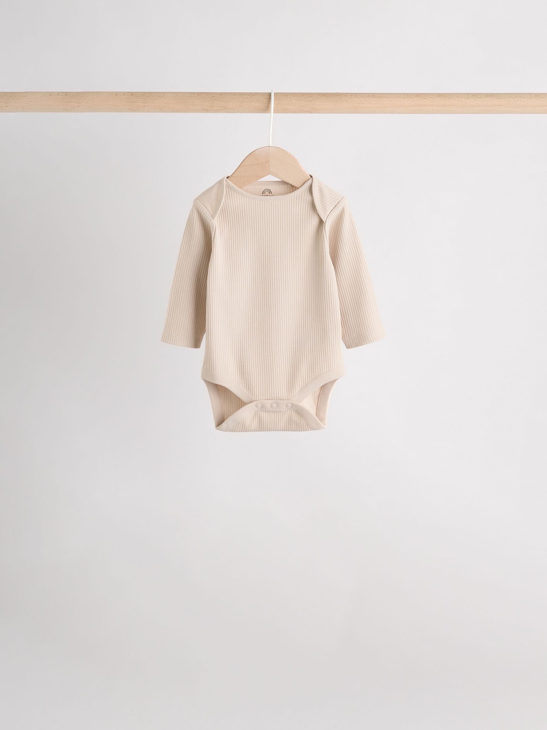 Cream Baby Long Sleeve Bodysuits 5 Pack image 6