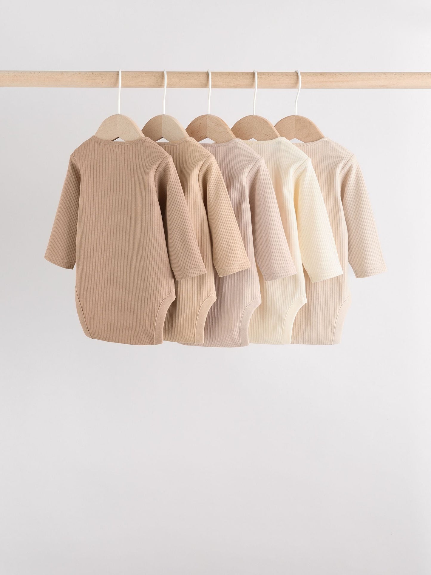 Cream Baby Long Sleeve Bodysuits 5 Pack image 7