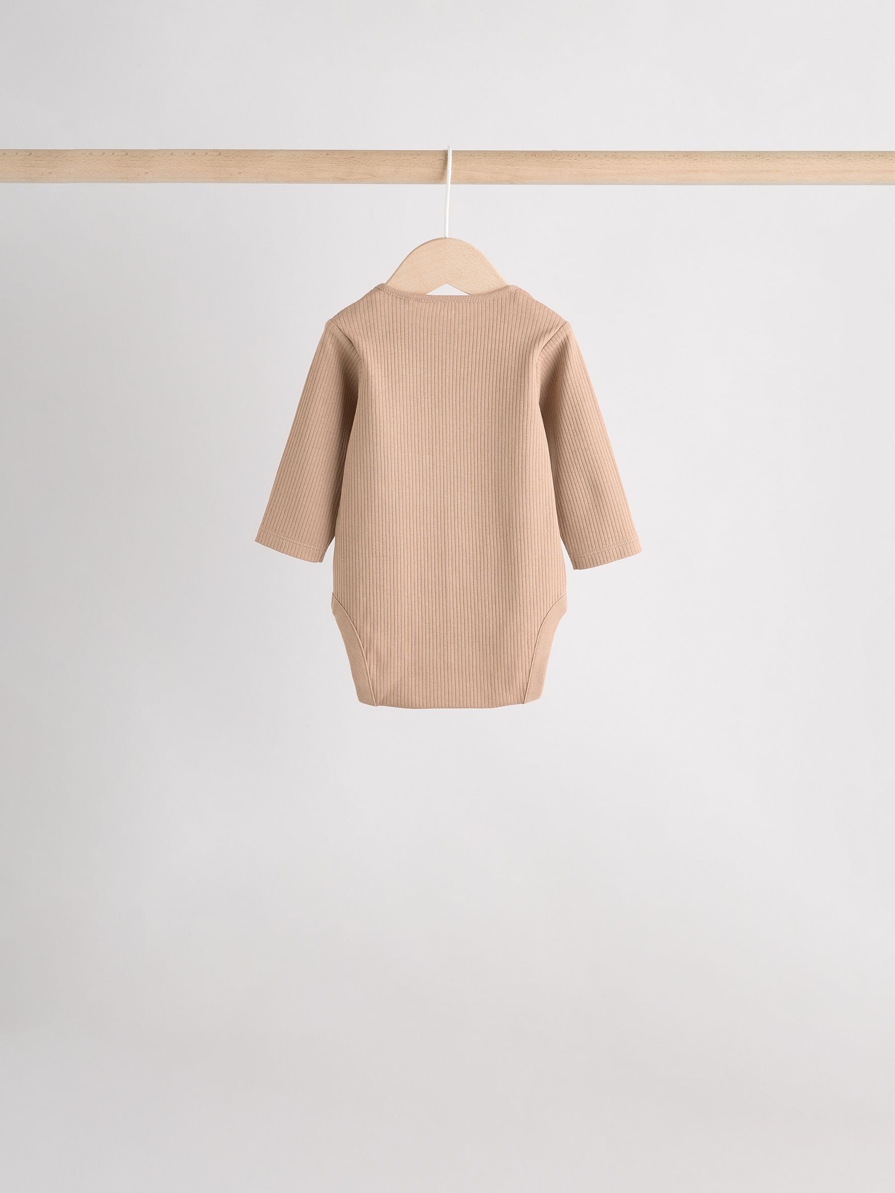 Cream Baby Long Sleeve Bodysuits 5 Pack image 8