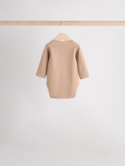 Cream Baby Long Sleeve Bodysuits 5 Pack image 8