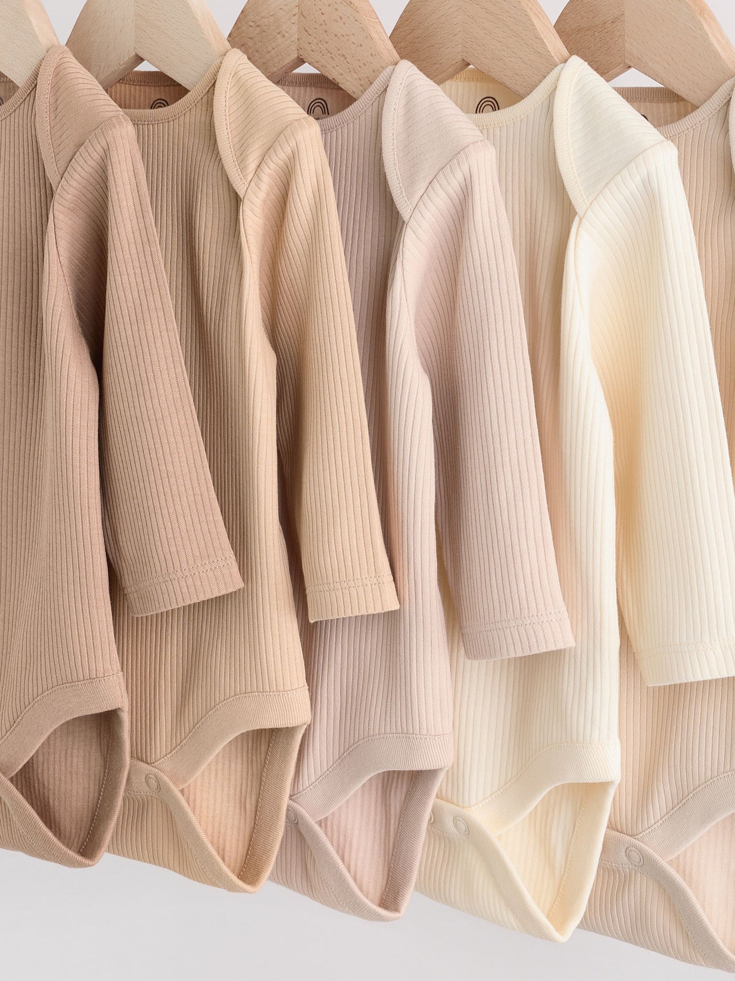 Cream Baby Long Sleeve Bodysuits 5 Pack image 9