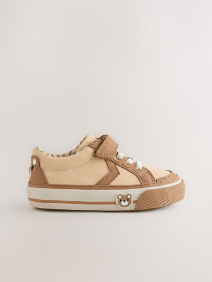 Brown Bear Standard Fit (F) Touch Fastening Elastic Lace Trainers image 3