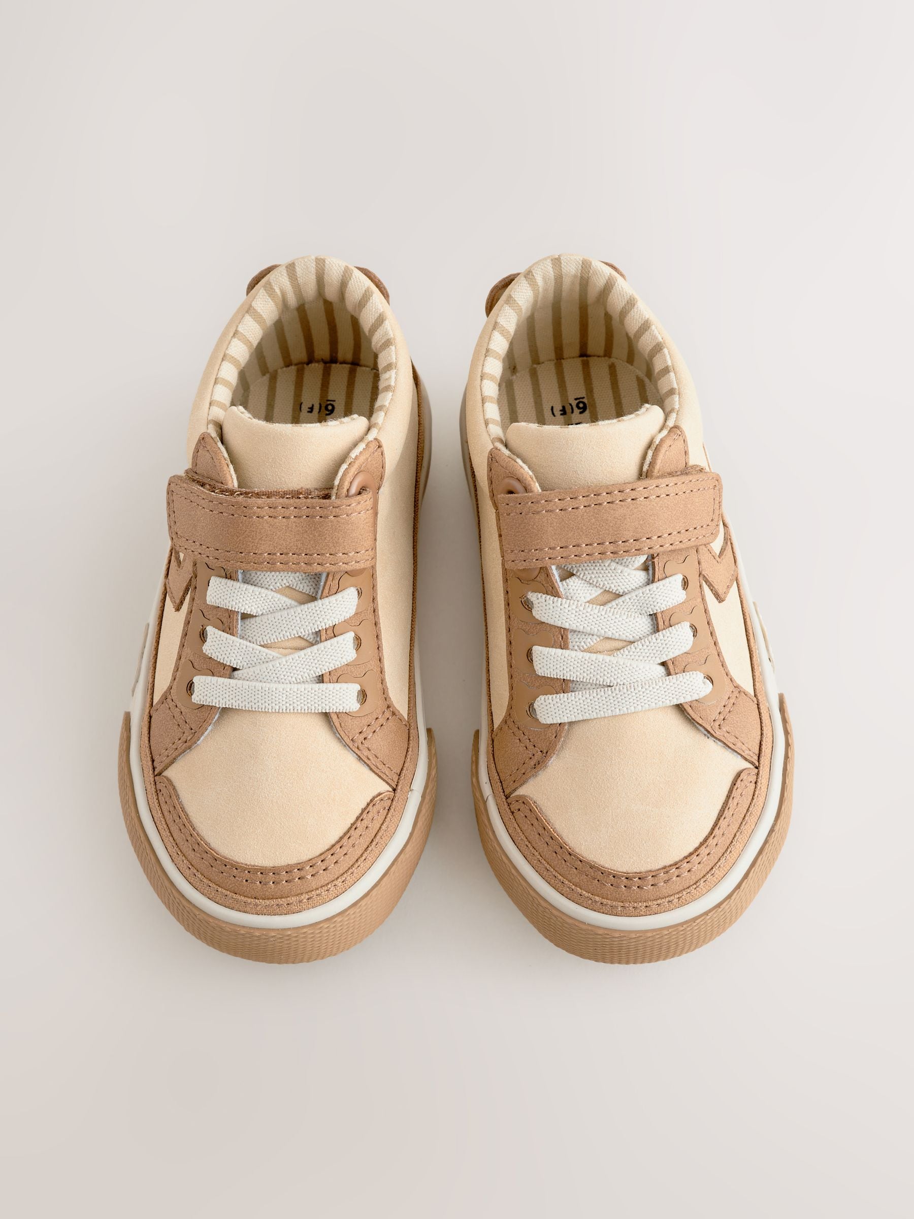 Brown Bear Standard Fit (F) Touch Fastening Elastic Lace Trainers image 4