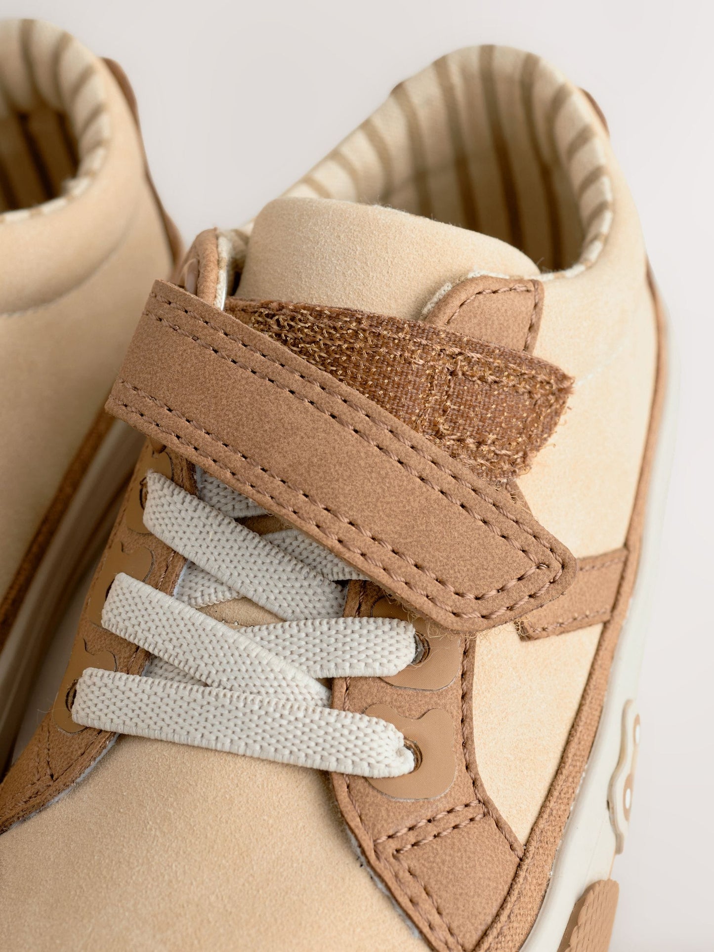 Brown Bear Standard Fit (F) Touch Fastening Elastic Lace Trainers image 7