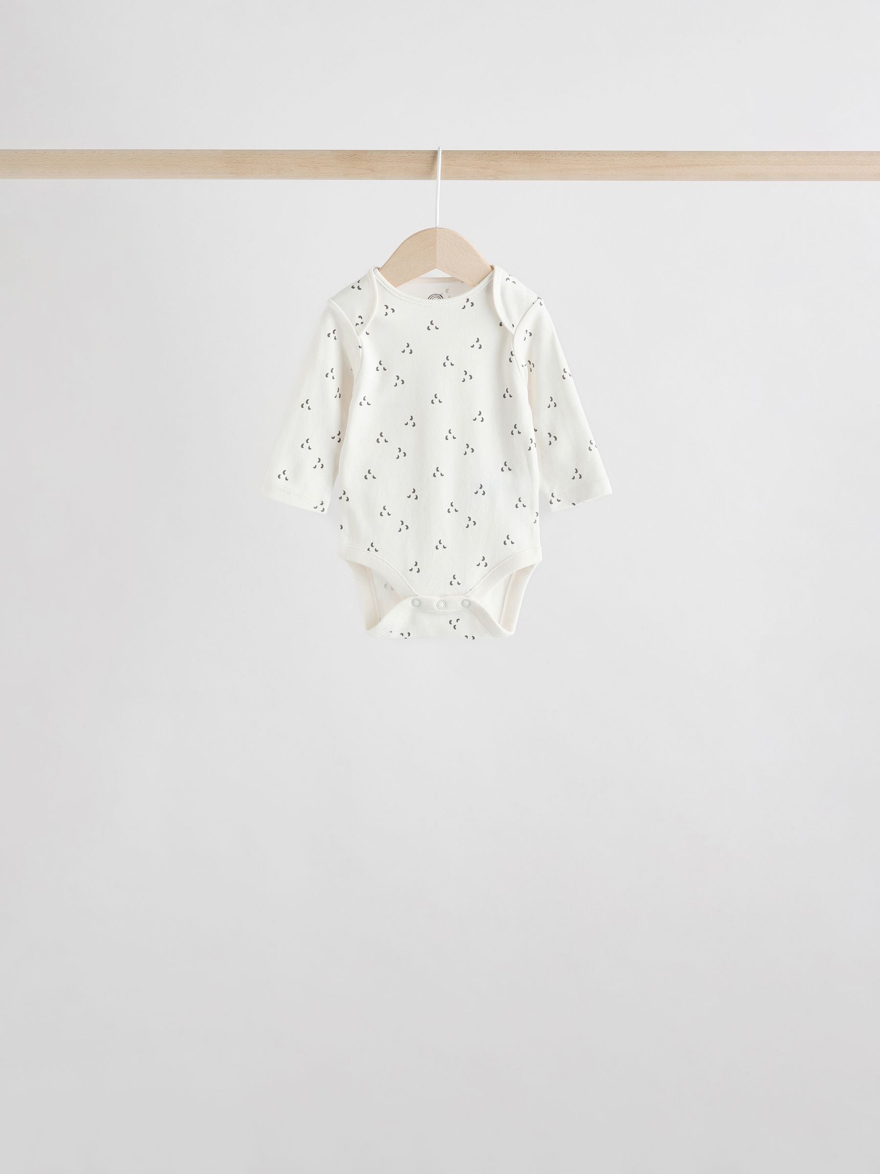 Neutral 100% Cotton Long Sleeve Baby Bodysuits 5 Pack image 4