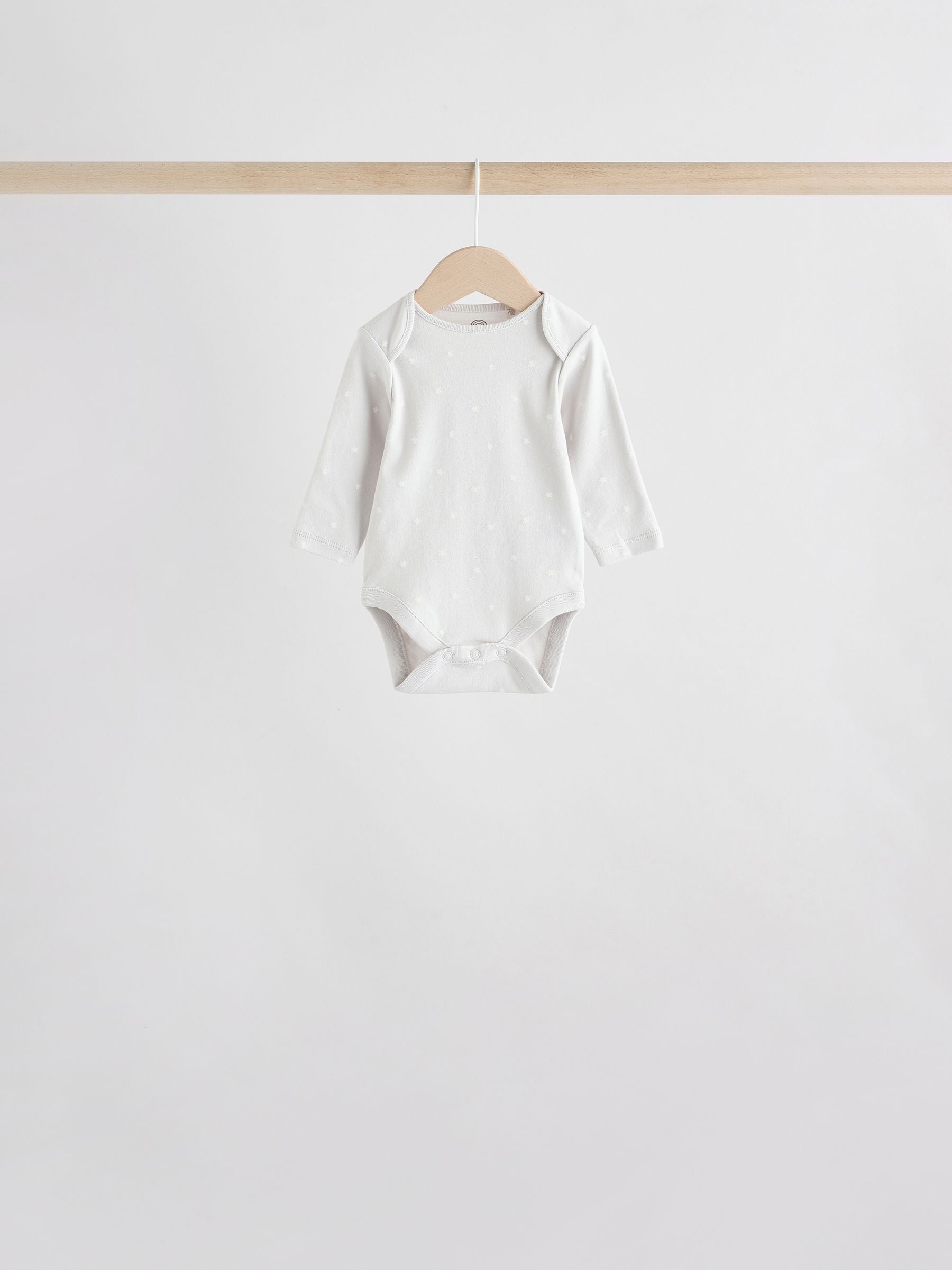 Neutral 100% Cotton Long Sleeve Baby Bodysuits 5 Pack image 5