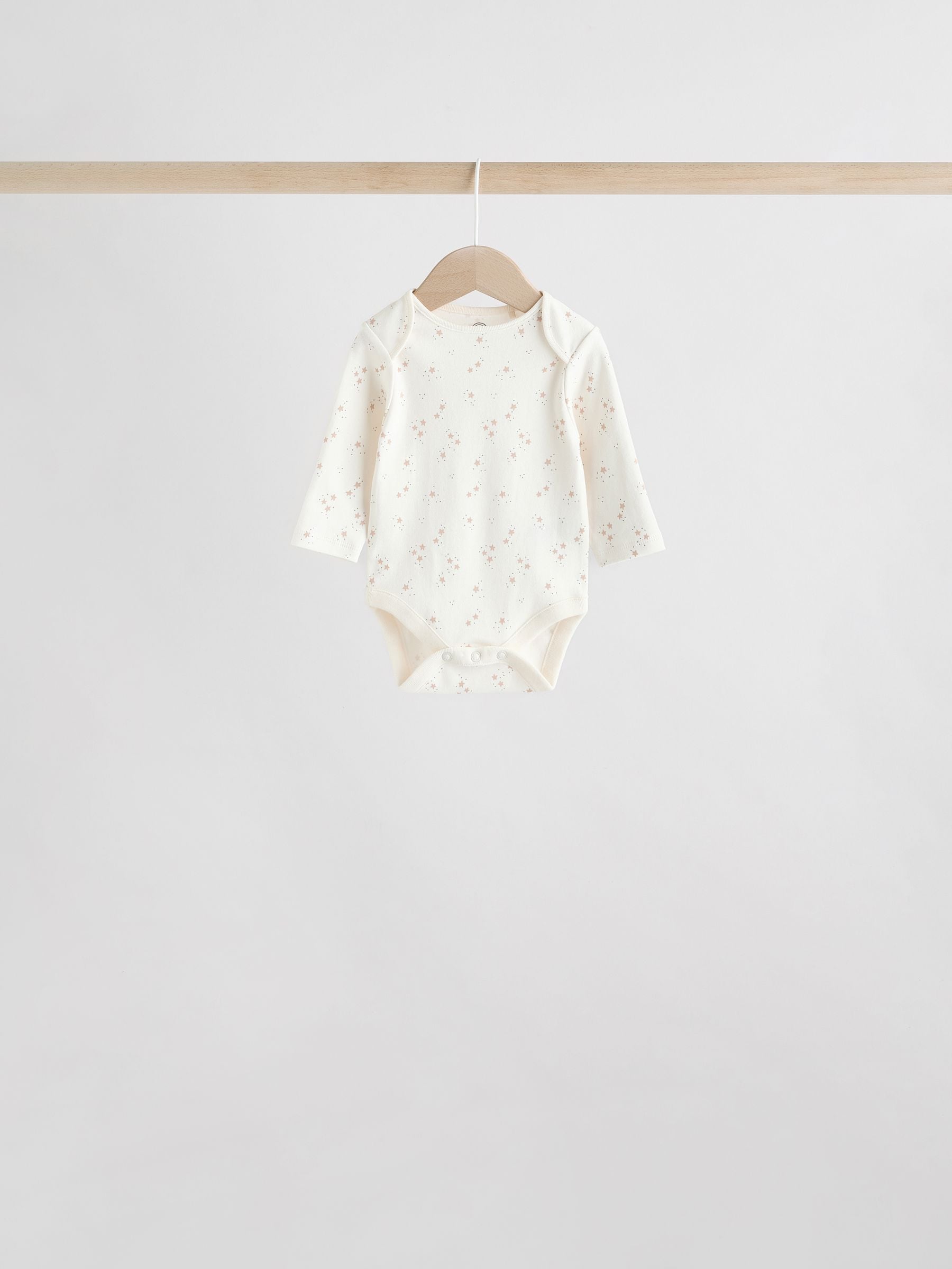 Neutral 100% Cotton Long Sleeve Baby Bodysuits 5 Pack image 7