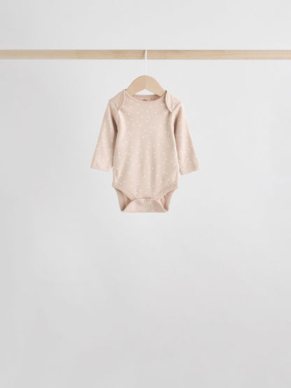 Neutral 100% Cotton Long Sleeve Baby Bodysuits 5 Pack image 8
