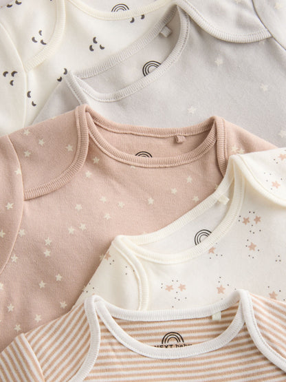 Neutral 100% Cotton Short Sleeve Baby Bodysuits 5 Pack image 10