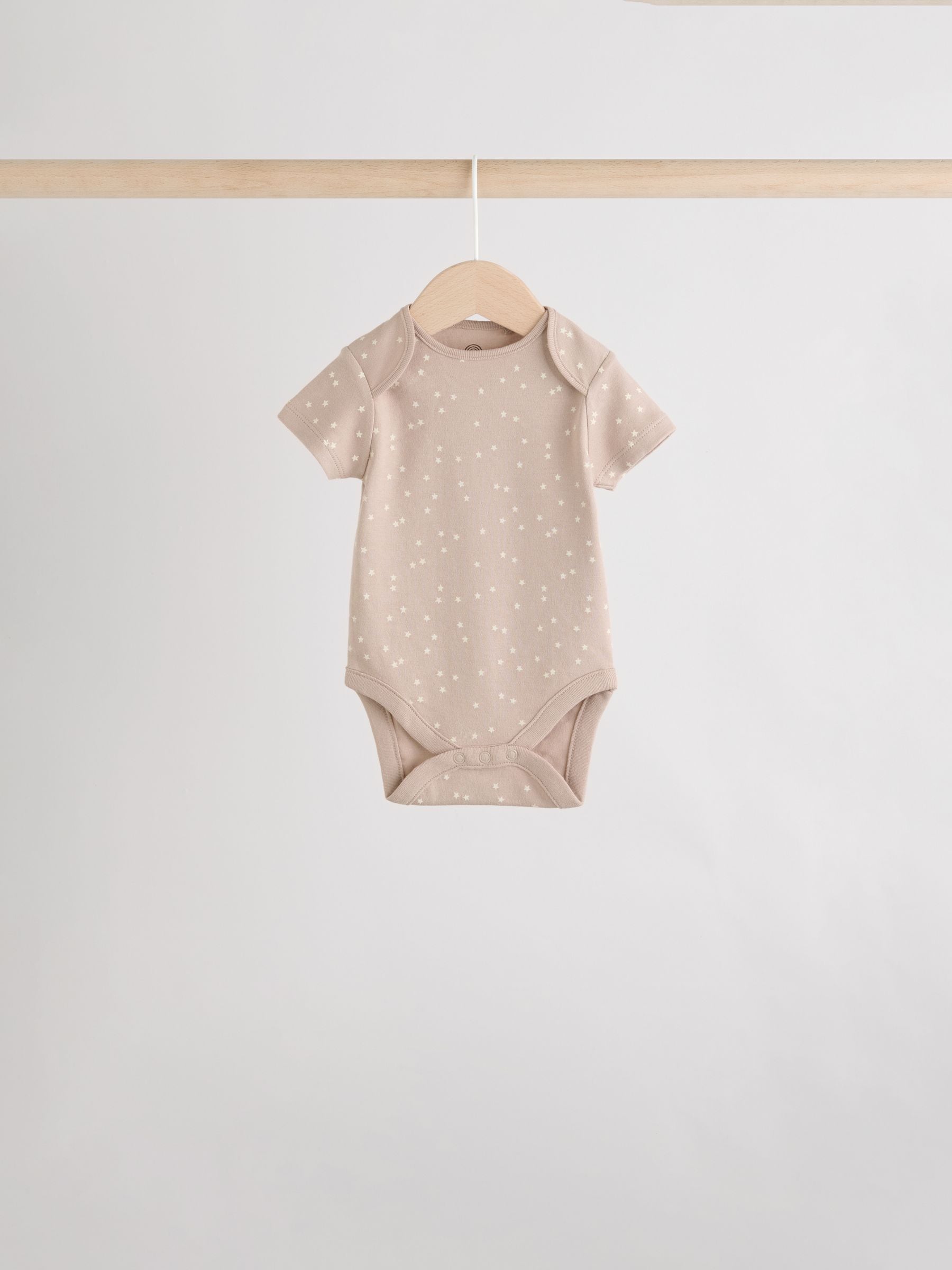 Neutral 100% Cotton Short Sleeve Baby Bodysuits 5 Pack image 4