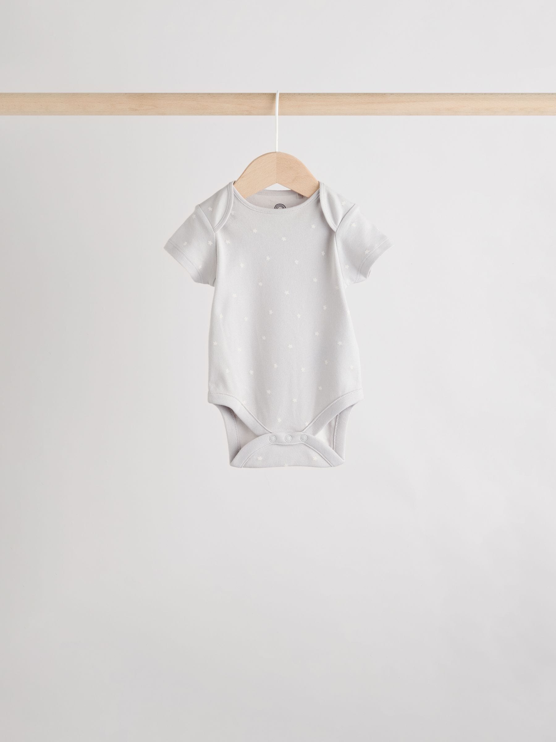 Neutral 100% Cotton Short Sleeve Baby Bodysuits 5 Pack image 5