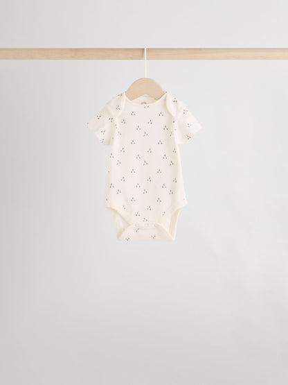 Neutral 100% Cotton Short Sleeve Baby Bodysuits 5 Pack image 6