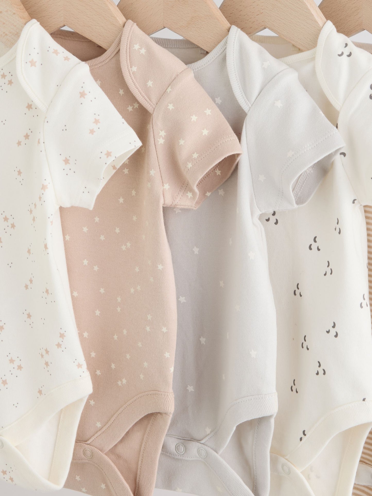 Neutral 100% Cotton Short Sleeve Baby Bodysuits 5 Pack image 9