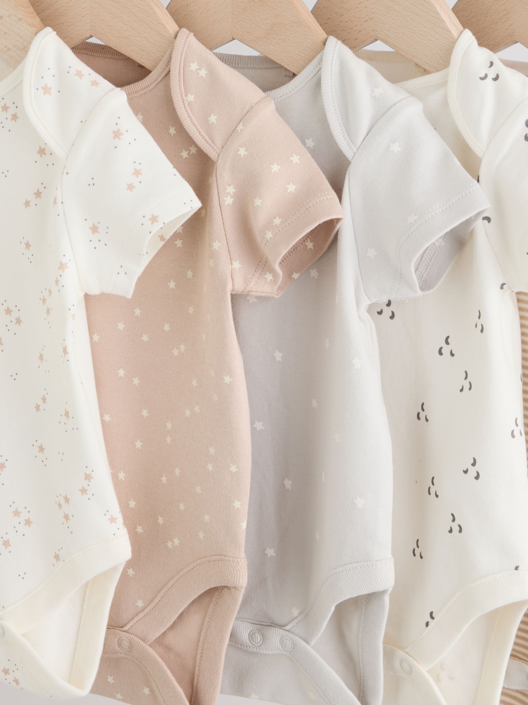 Neutral 100% Cotton Short Sleeve Baby Bodysuits 5 Pack image 9