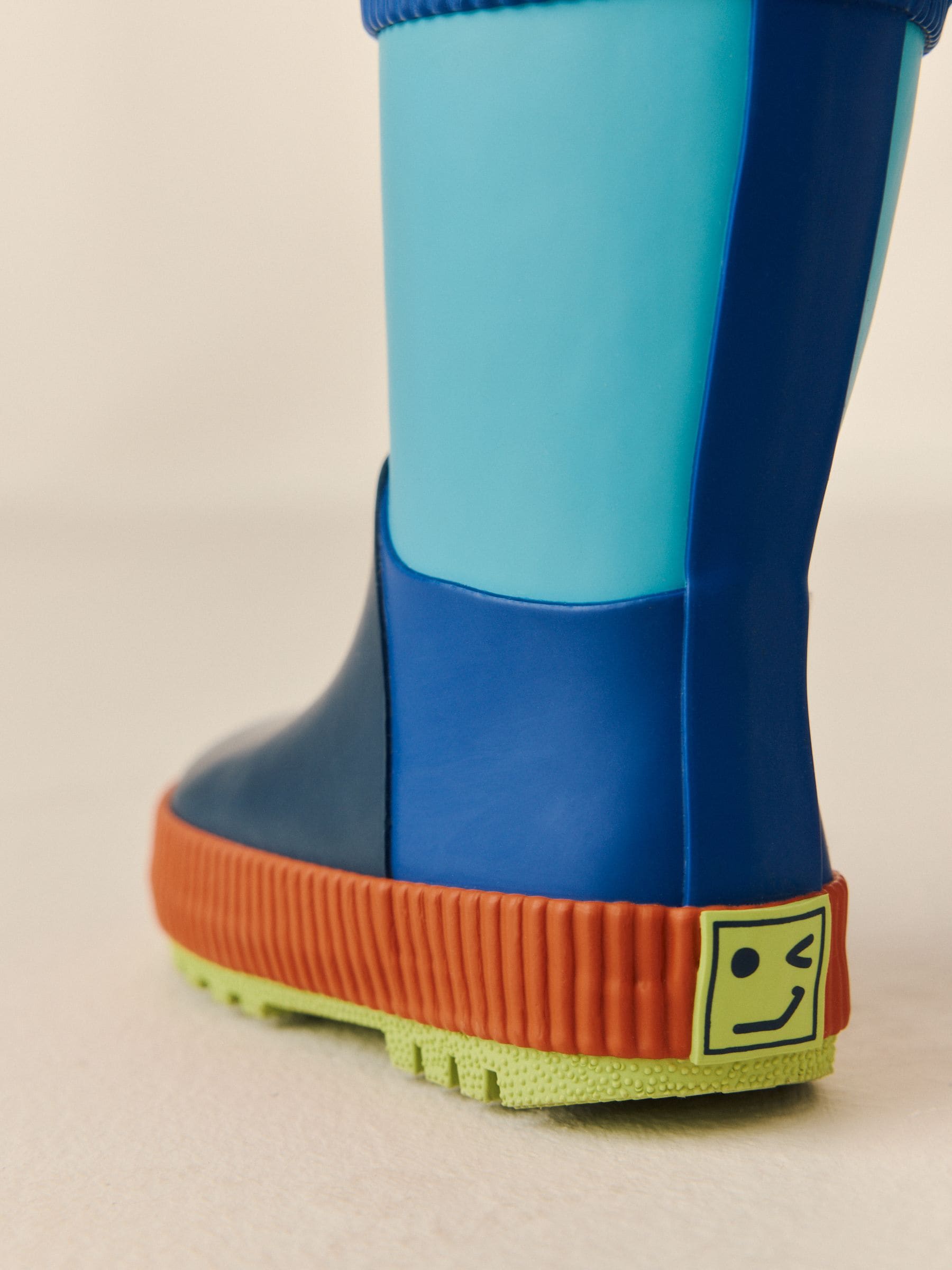 Blue Colour Block Handle Pull On Wellies image 6