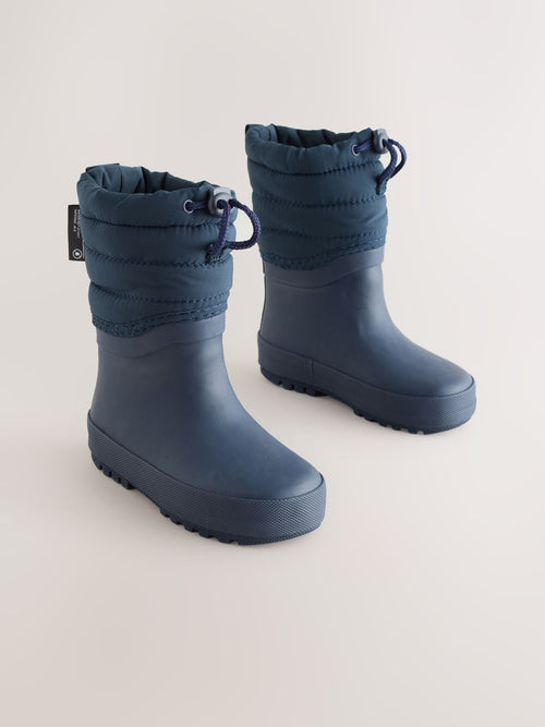 Blue Navy Quilted Cuff Wellies image 1