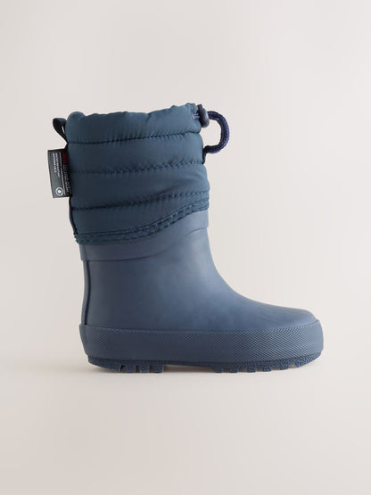 Blue Navy Quilted Cuff Wellies image 3