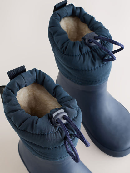 Blue Navy Quilted Cuff Wellies image 4