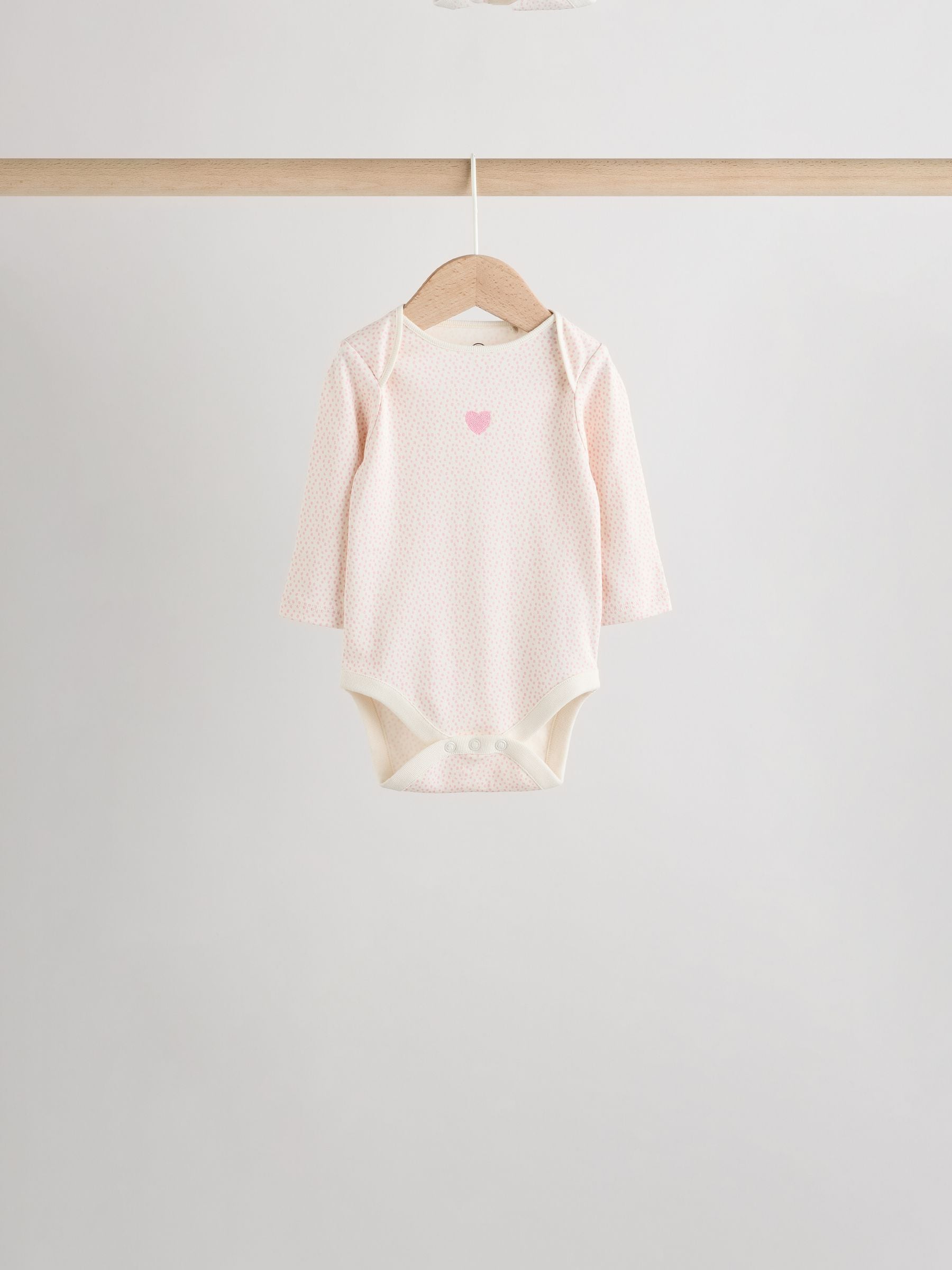 Pink Baby Long Sleeve Bodysuits 5 Pack image 3